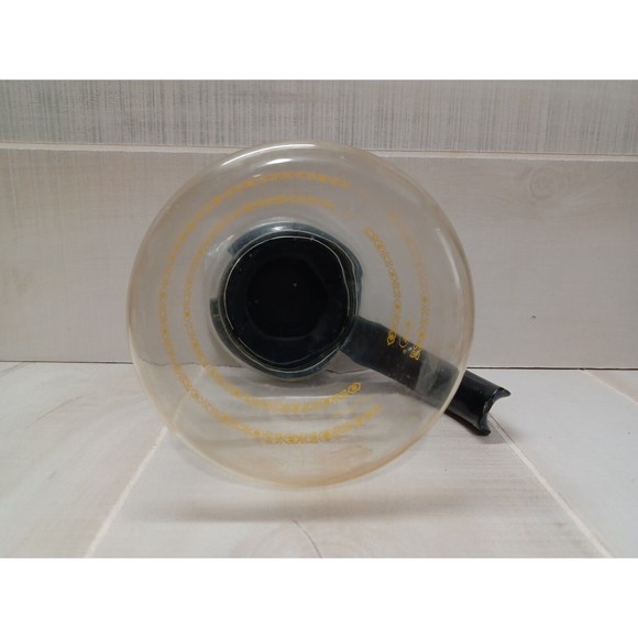 Vintage Melitta 6 Cup Glass Replacement Coffee Pot Carafe w/ Lid Yellow Print - Picture 9 of 10